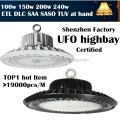 tuv low price motion sensor LED High Bay Light 150W UFO HighBay 19500 Lumens 150Lm/W Meanwell Driver Dimmable 5000K,Lumileds SMD